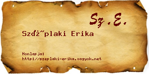 Széplaki Erika névjegykártya